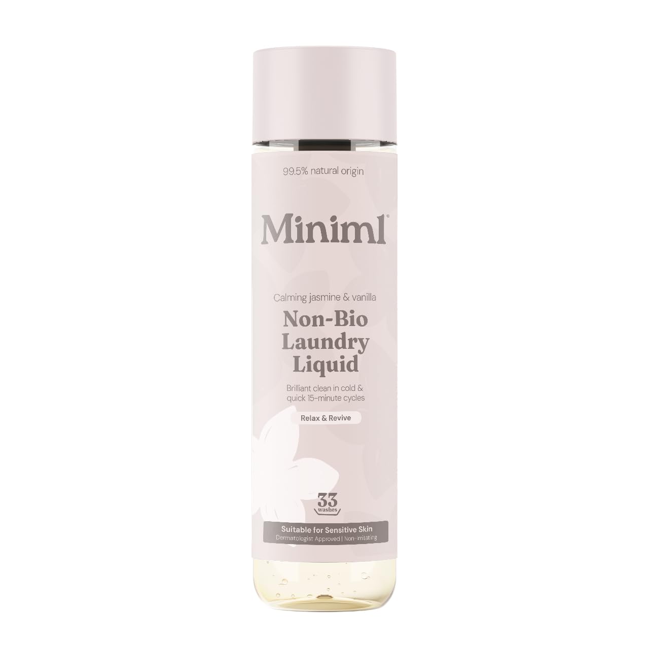 Miniml Laundry Liquid Washing Detergent 5L Refill - Natural Non Bio Pink Dragonfruit & Orchid Scented Clothes Fabric Cleaner for Machine or Delicate Hand Wash- 100% Vegan & Cruelty Free (165 Washes)