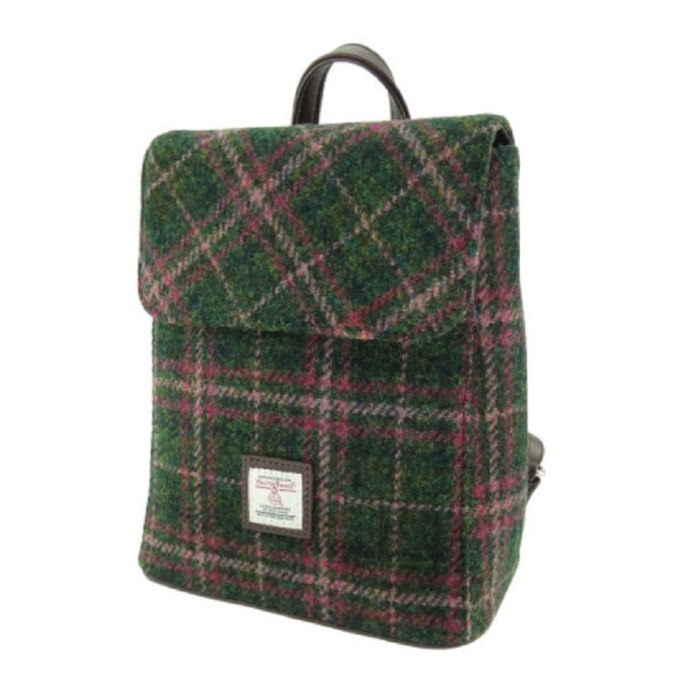 Glen Appin Harris Tweed 'Tummel' Mini Backpack (Colour 15 Green)