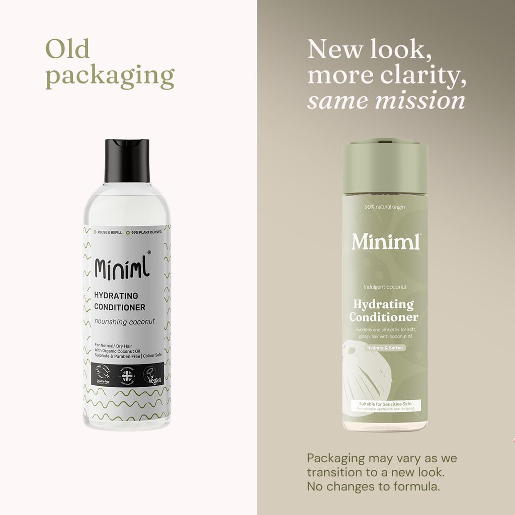 Miniml Natural Hair Conditioner Eco Friendly - Refill Nourishing Coconut Men and Womens Sensitive Scalp & Skin Cruelty Free Vegan Formula - For Greasy, Curly, Dry Hair, 5L (Pack of 1)