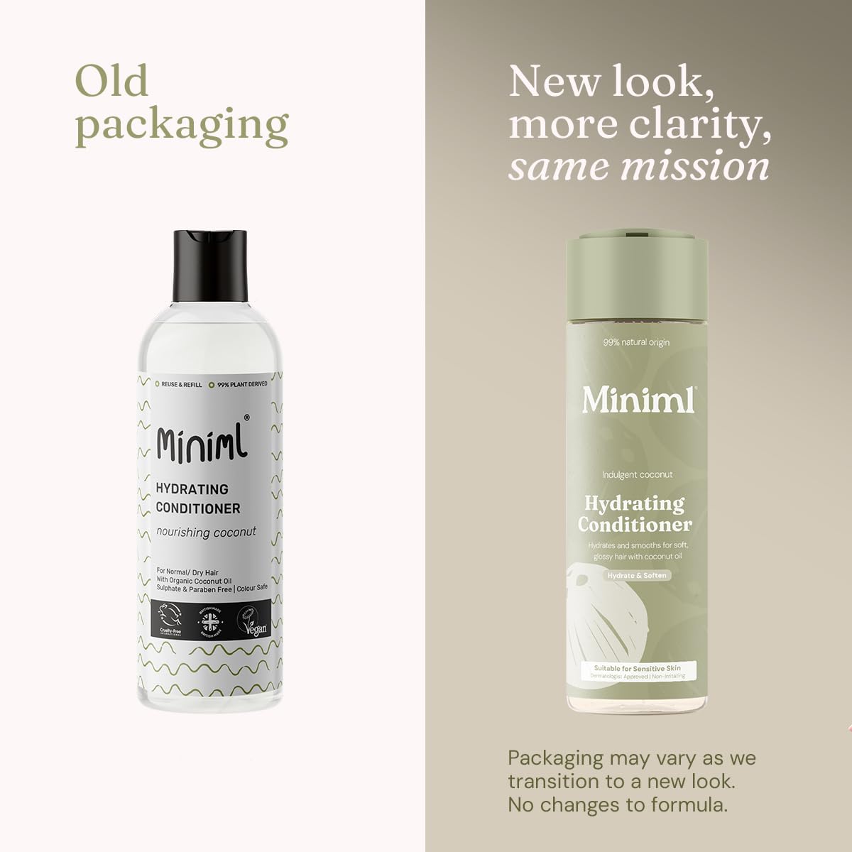 Miniml Natural Hair Conditioner Eco Friendly - Refill Nourishing Coconut Men and Womens Sensitive Scalp & Skin Cruelty Free Vegan Formula - For Greasy, Curly, Dry Hair, 5L (Pack of 1)