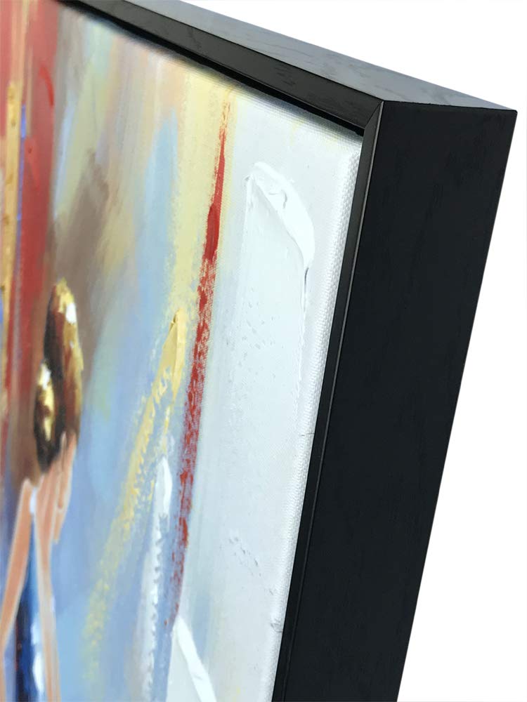Wieco Art - Flying Skirt Modern Stretched and Framed Artwork Abstract Dancing People Oil Paintings on Canvas Wall Art Ready to Hang for Living Room Bedroom Home Decorations Wall Decor
