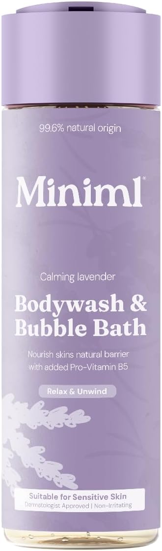 Miniml All Natural Body Wash and Bubble Bath - 5L Refill Moisturising Tea Tree and Mint Sensitive Skin Eco Shower Gel Bath Soak - Vegan Friendly Hand, Face & Body High Foam Scrub