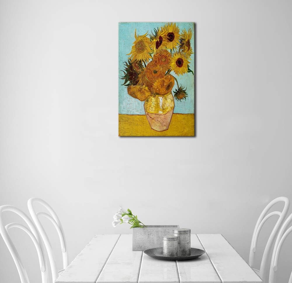 Wieco Art Sunflower by Vincent Van Gogh Oil Paintings Reproduction Modern Floral Giclee Canvas Prints Artwork Flowers Pictures on Canvas Wall Art for Home office Decorations