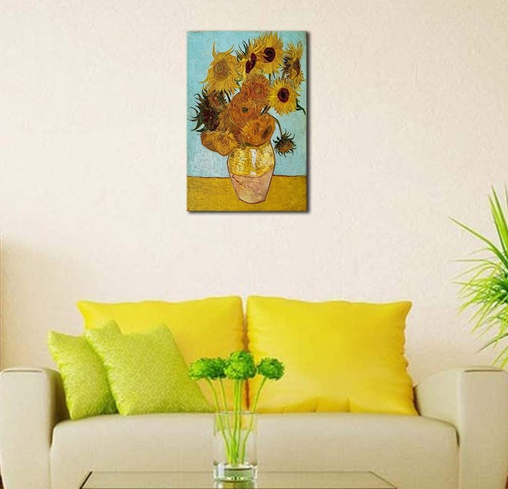 Wieco Art Sunflower by Vincent Van Gogh Oil Paintings Reproduction Modern Floral Giclee Canvas Prints Artwork Flowers Pictures on Canvas Wall Art for Home office Decorations