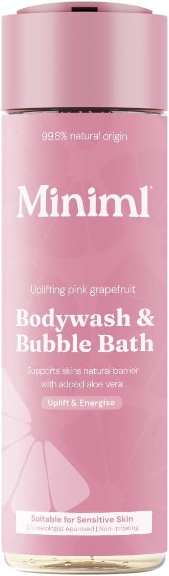 Miniml All Natural Body Wash and Bubble Bath - 5L Refill Moisturising Tea Tree and Mint Sensitive Skin Eco Shower Gel Bath Soak - Vegan Friendly Hand, Face & Body High Foam Scrub