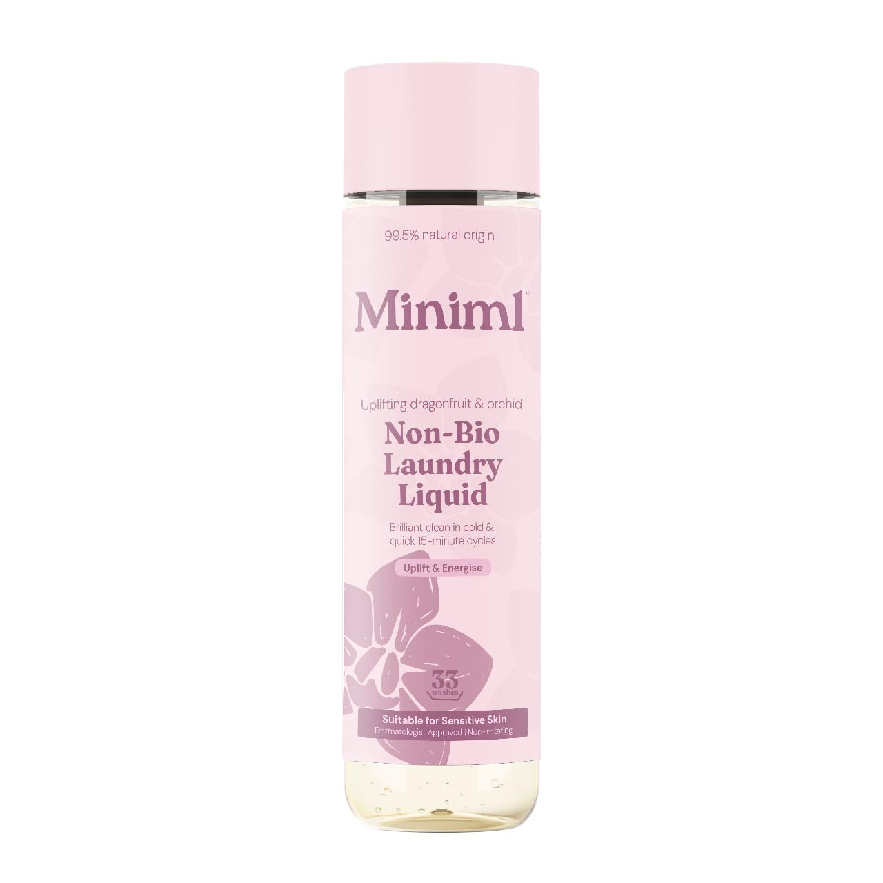 Miniml Laundry Liquid Washing Detergent 5L Refill - Natural Non Bio Pink Dragonfruit & Orchid Scented Clothes Fabric Cleaner for Machine or Delicate Hand Wash- 100% Vegan & Cruelty Free (165 Washes)