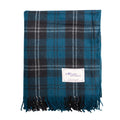The Scotland Kilt Company Picnic Rug Scottish Tartan Throw in Ramsay Blue - Warm 100% Wool Travel Blanket with Fringed Edges - 60 x 70”