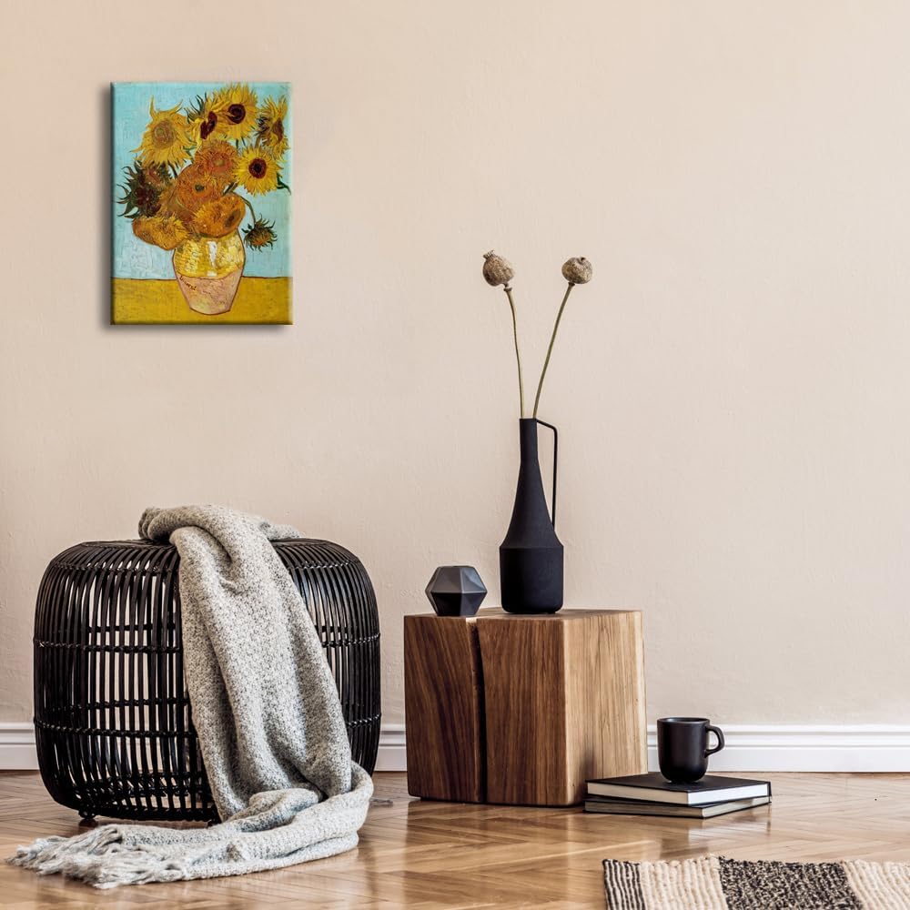 Wieco Art Sunflower by Vincent Van Gogh Oil Paintings Reproduction Modern Floral Giclee Canvas Prints Artwork Flowers Pictures on Canvas Wall Art for Home office Decorations