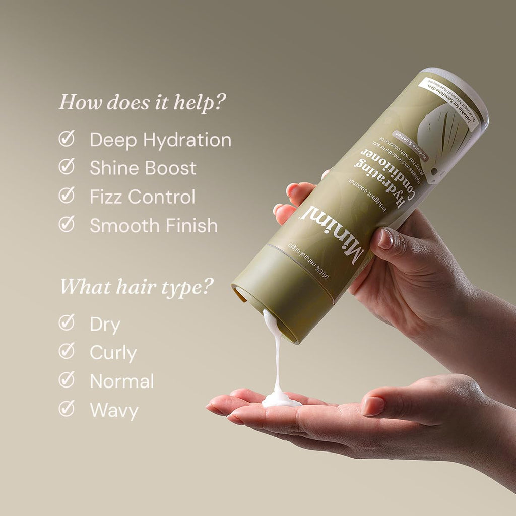 Miniml Natural Hair Conditioner Eco Friendly - Refill Nourishing Coconut Men and Womens Sensitive Scalp & Skin Cruelty Free Vegan Formula - For Greasy, Curly, Dry Hair, 5L (Pack of 1)