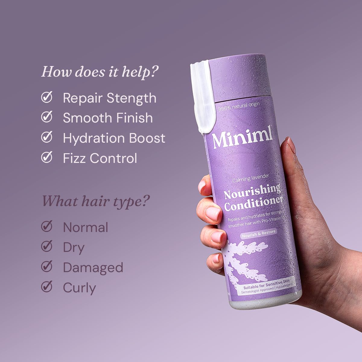 Miniml Natural Hair Conditioner Eco Friendly - Refill Nourishing Coconut Men and Womens Sensitive Scalp & Skin Cruelty Free Vegan Formula - For Greasy, Curly, Dry Hair, 5L (Pack of 1)
