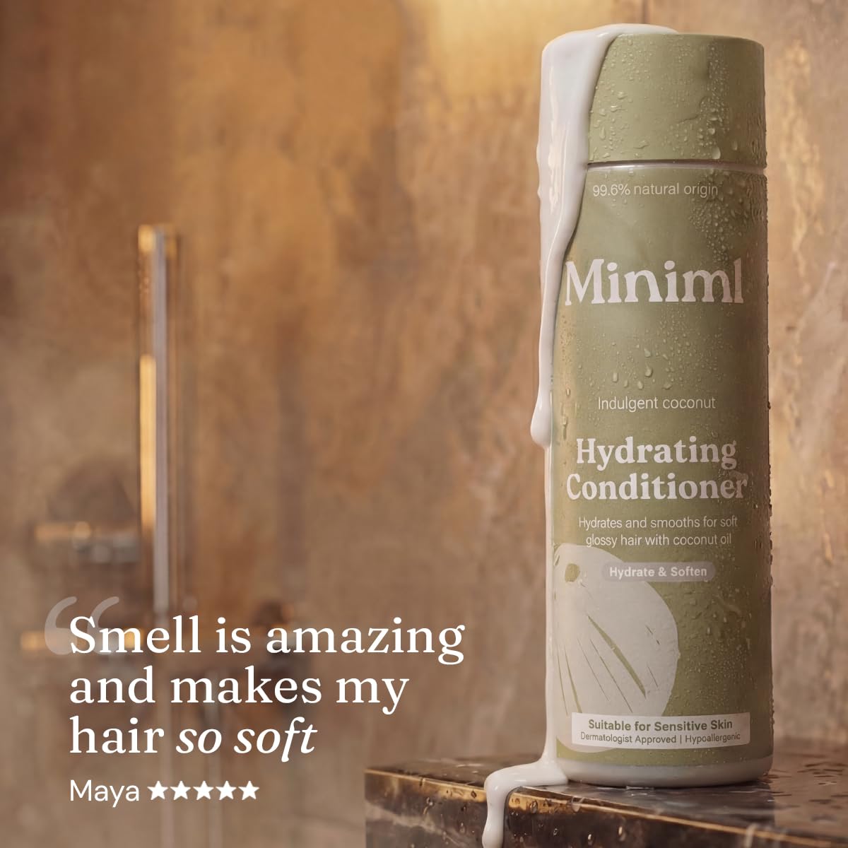Miniml Natural Hair Conditioner Eco Friendly - Refill Nourishing Coconut Men and Womens Sensitive Scalp & Skin Cruelty Free Vegan Formula - For Greasy, Curly, Dry Hair, 5L (Pack of 1)