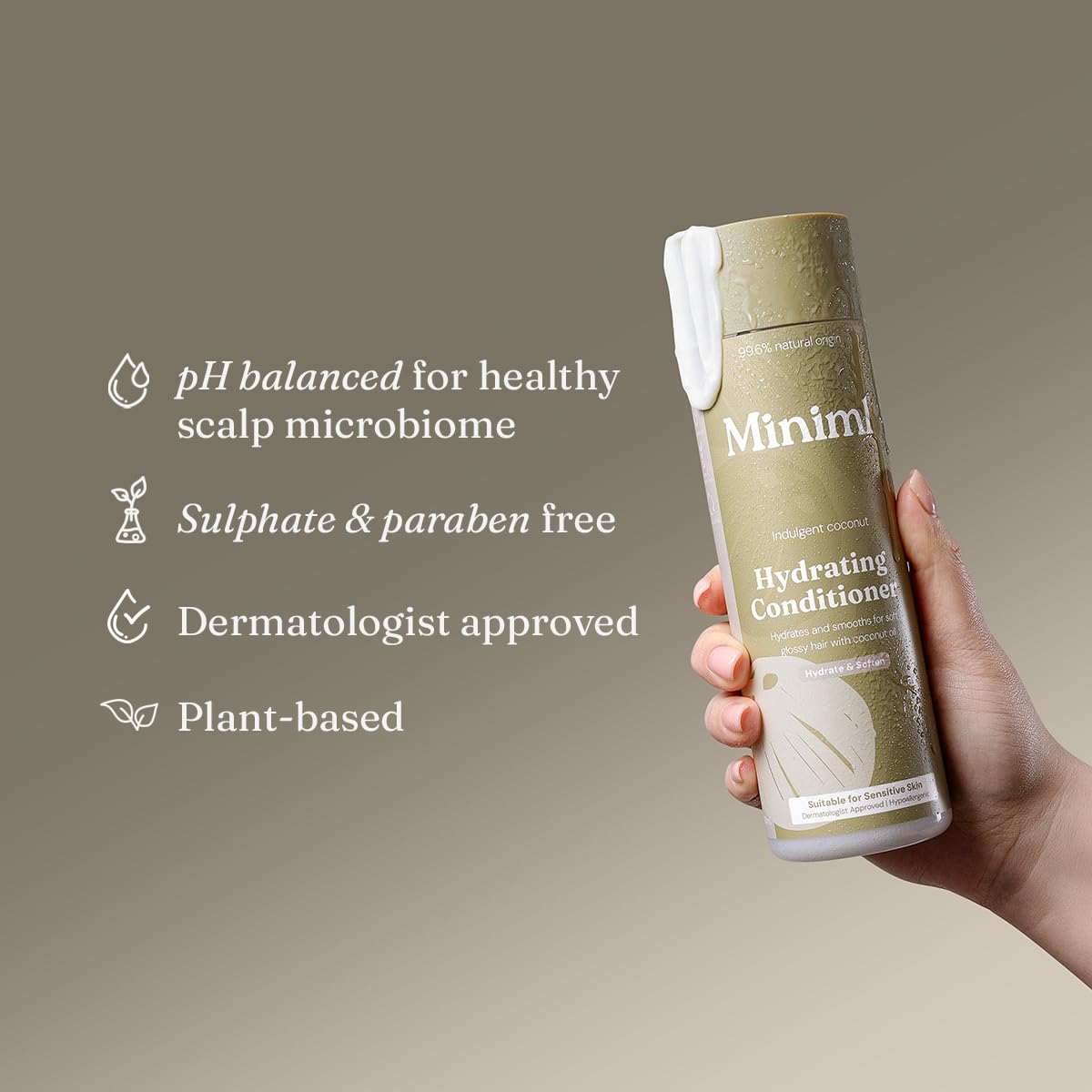 Miniml Natural Hair Conditioner Eco Friendly - Refill Nourishing Coconut Men and Womens Sensitive Scalp & Skin Cruelty Free Vegan Formula - For Greasy, Curly, Dry Hair, 5L (Pack of 1)