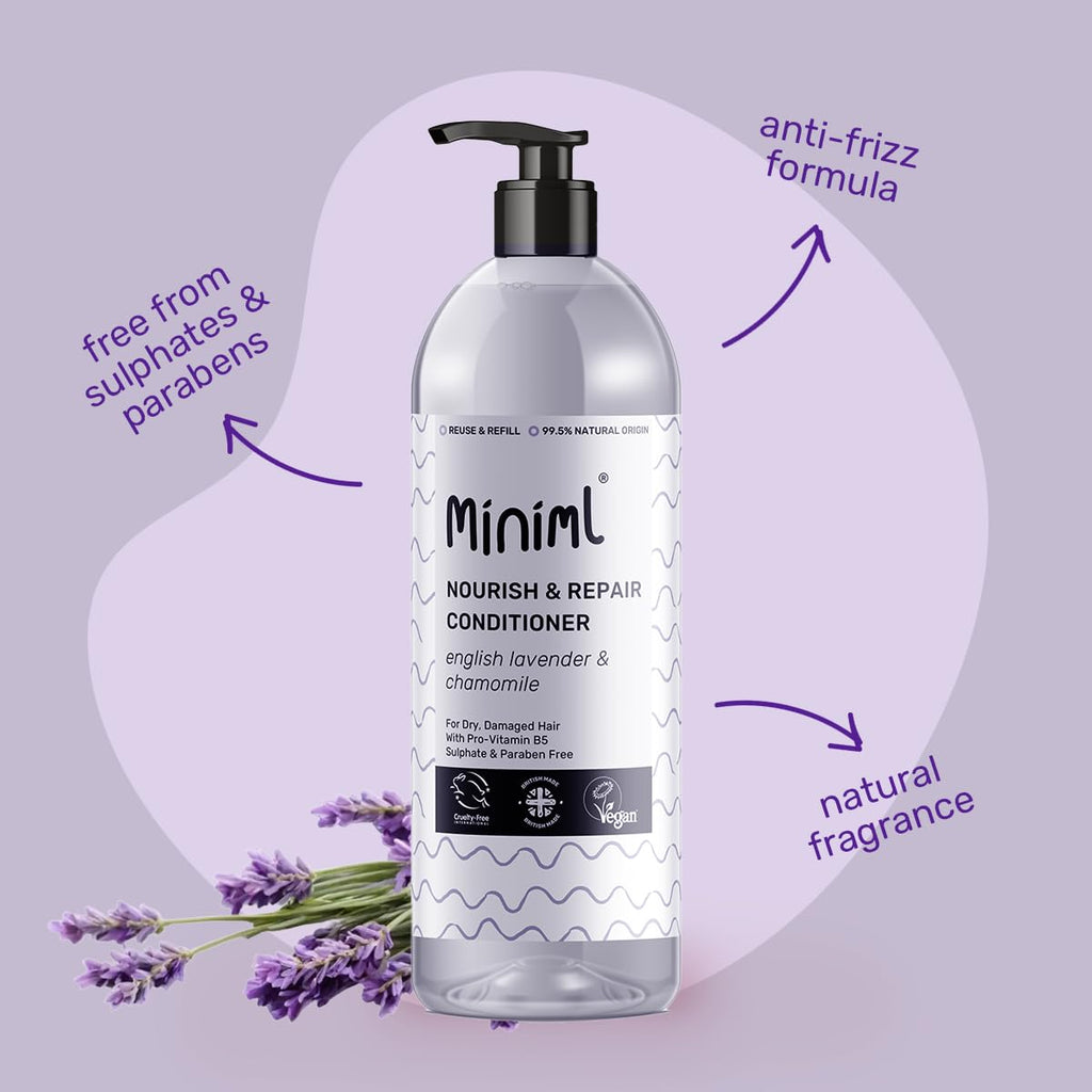 Miniml Natural Hair Conditioner Eco Friendly - Refill Nourishing Coconut Men and Womens Sensitive Scalp & Skin Cruelty Free Vegan Formula - For Greasy, Curly, Dry Hair, 5L (Pack of 1)