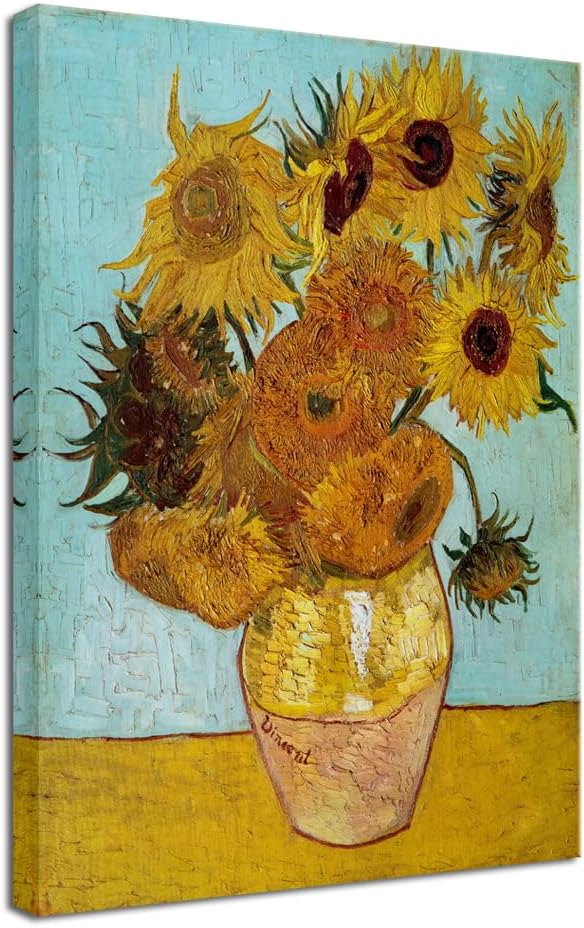 Wieco Art Sunflower by Vincent Van Gogh Oil Paintings Reproduction Modern Floral Giclee Canvas Prints Artwork Flowers Pictures on Canvas Wall Art for Home office Decorations