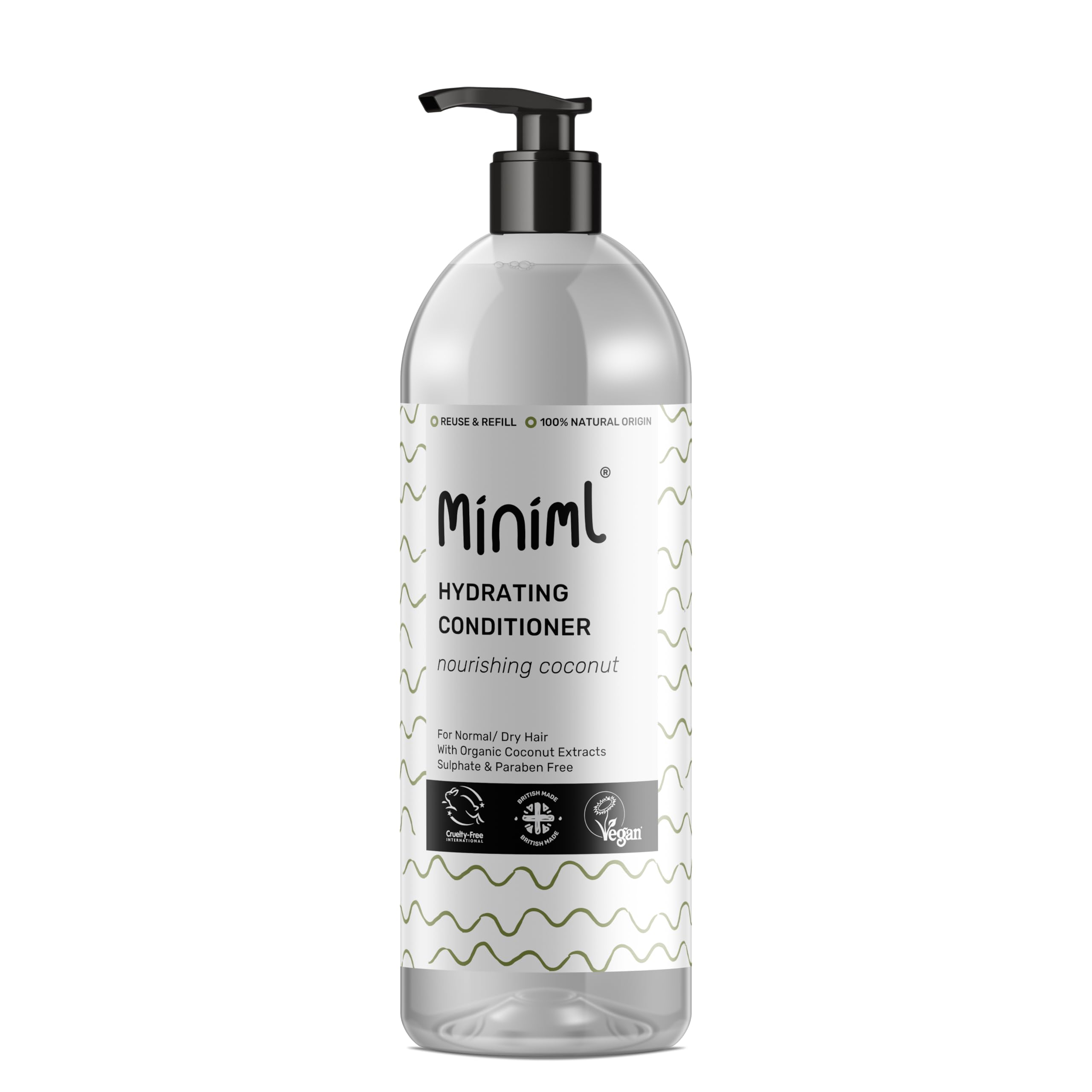 Miniml Natural Hair Conditioner Eco Friendly - Refill Nourishing Coconut Men and Womens Sensitive Scalp & Skin Cruelty Free Vegan Formula - For Greasy, Curly, Dry Hair, 5L (Pack of 1)