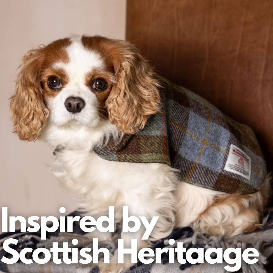 The Scotland Kilt Company Picnic Rug Scottish Tartan Throw in Ramsay Blue - Warm 100% Wool Travel Blanket with Fringed Edges - 60 x 70”