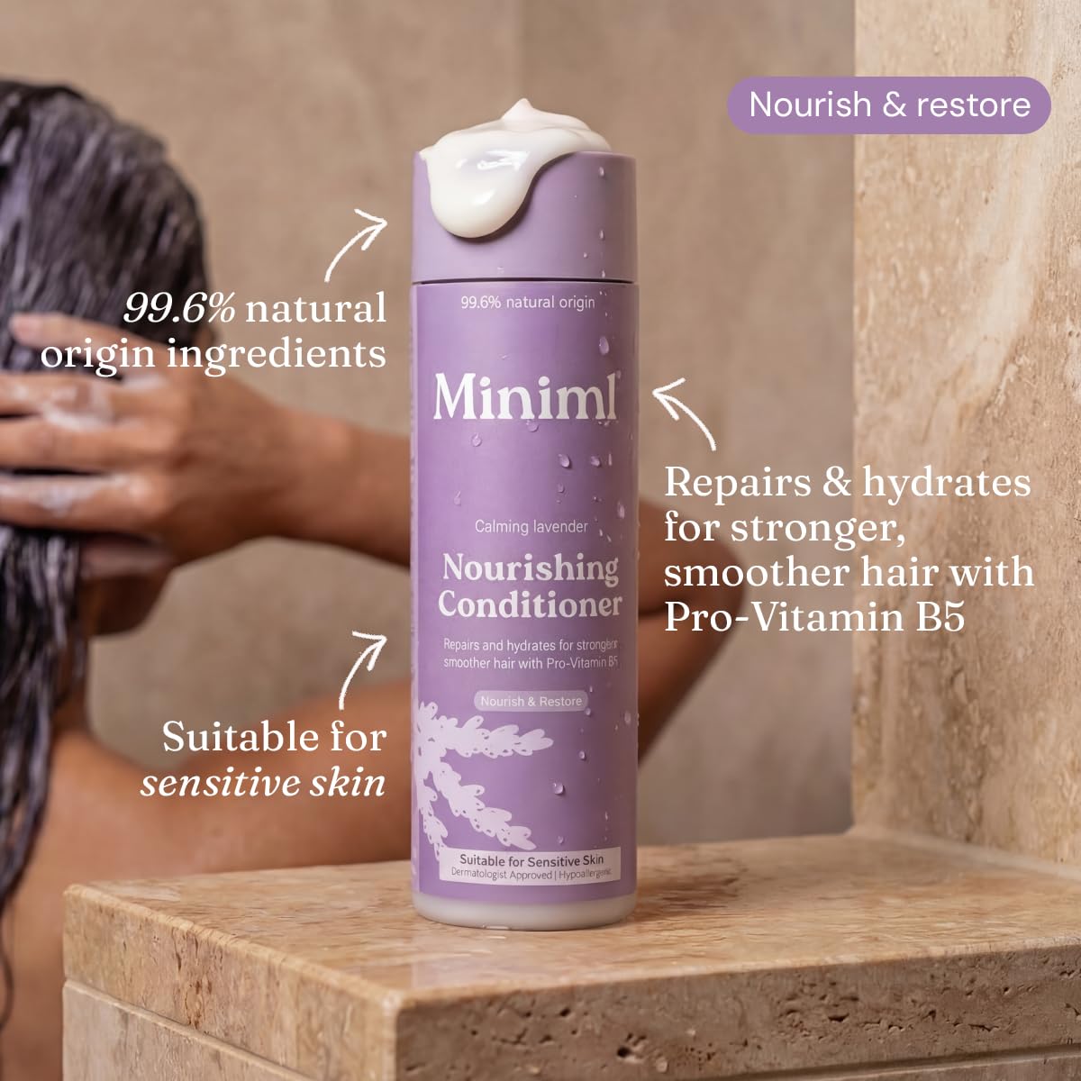 Miniml Natural Hair Conditioner Eco Friendly - Refill Nourishing Coconut Men and Womens Sensitive Scalp & Skin Cruelty Free Vegan Formula - For Greasy, Curly, Dry Hair, 5L (Pack of 1)