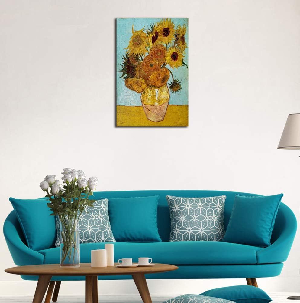 Wieco Art Sunflower by Vincent Van Gogh Oil Paintings Reproduction Modern Floral Giclee Canvas Prints Artwork Flowers Pictures on Canvas Wall Art for Home office Decorations