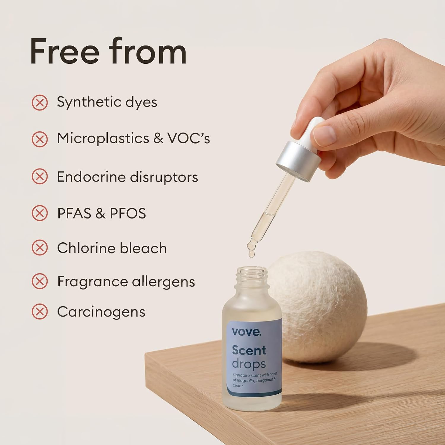 Vove Natural Hemp Tumble Dryer Balls, Pack of 4 - 5X More Absorbent VS Wool - Upto 35% Faster, Fabric Conditioner, Cuts Creases & Static, Reusable Hypoallergenic, Eco Friendly