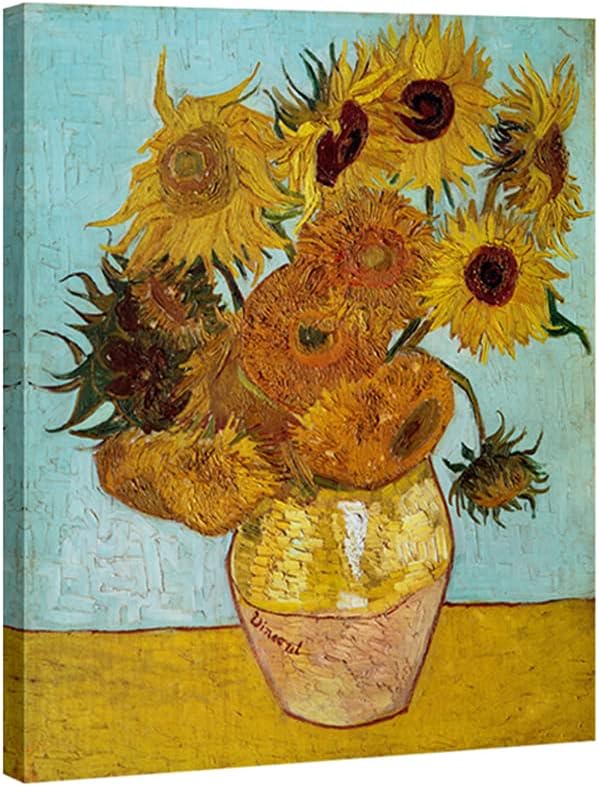 Wieco Art Sunflower by Vincent Van Gogh Oil Paintings Reproduction Modern Floral Giclee Canvas Prints Artwork Flowers Pictures on Canvas Wall Art for Home office Decorations