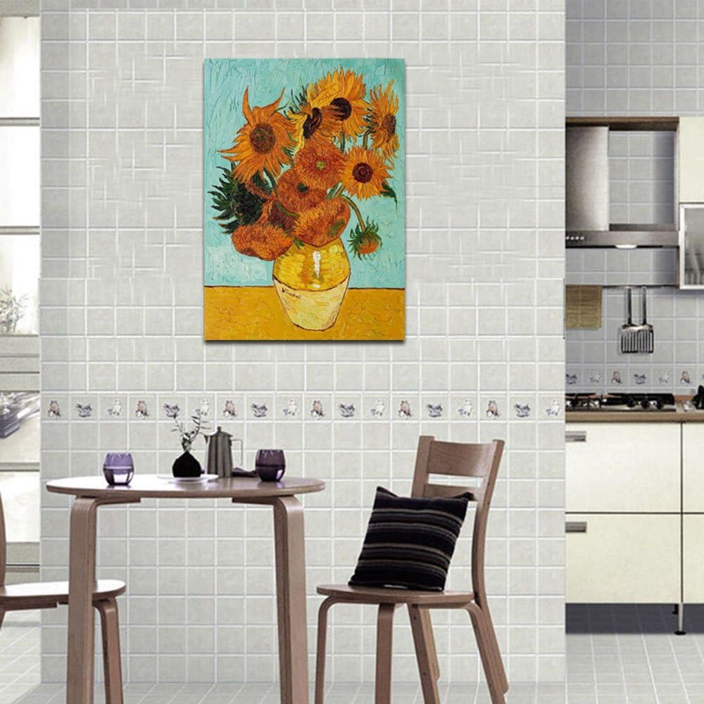 Wieco Art Sunflower by Vincent Van Gogh Oil Paintings Reproduction Modern Floral Giclee Canvas Prints Artwork Flowers Pictures on Canvas Wall Art for Home office Decorations