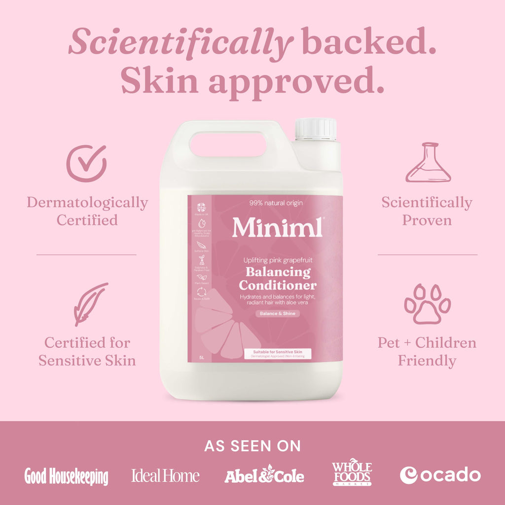 Miniml Natural Hair Conditioner Eco Friendly - Refill Nourishing Coconut Men and Womens Sensitive Scalp & Skin Cruelty Free Vegan Formula - For Greasy, Curly, Dry Hair, 5L (Pack of 1)
