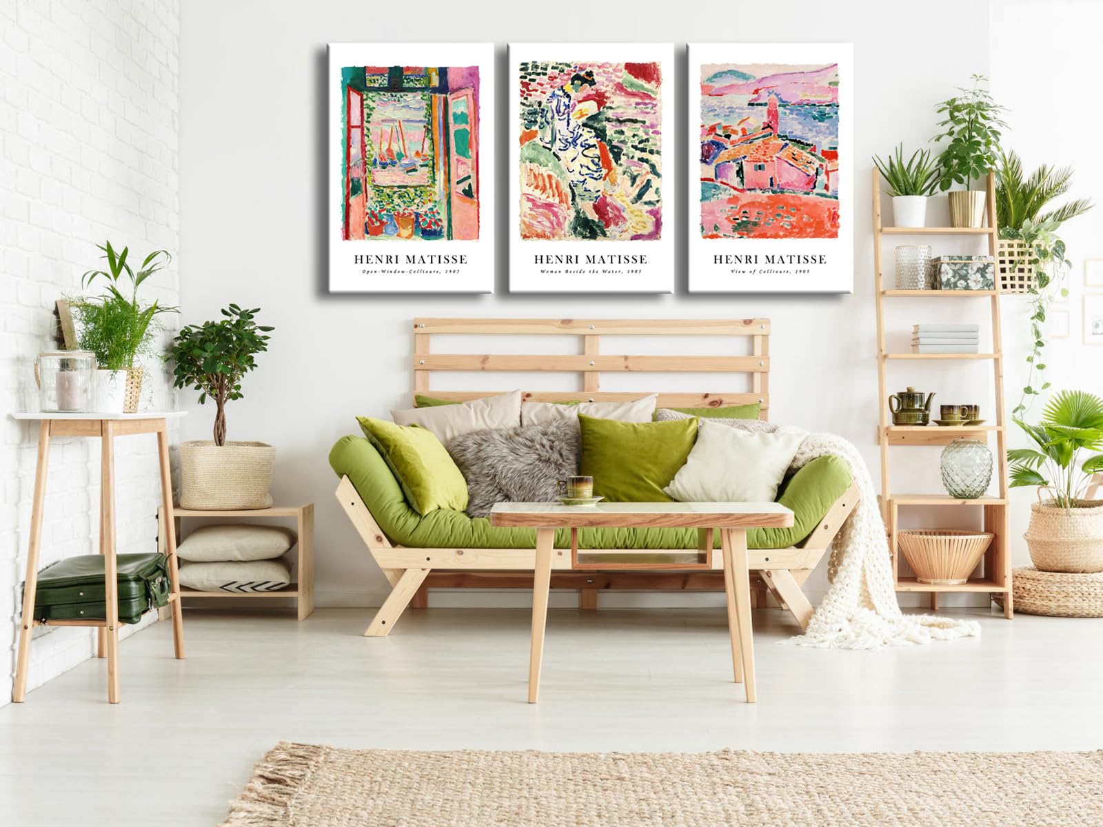 Wieco Art Canvas Wall Art 3 Piece Henri Mattise Art Abstract Colorful Matisse Posters Canvas Prints for Wall and Home Office Decorations