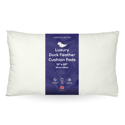 Linens Limited - Variety of sizes Natural Duck Feather Cushion Inserts, Soft & Plump Natural Duck Feather Sofa Cushion Pad, Elegant, Versatile, Easy to Clean, Large Square Cushion Inner, Perfectly Fits Covers (available 1, 2, 4 Pack).