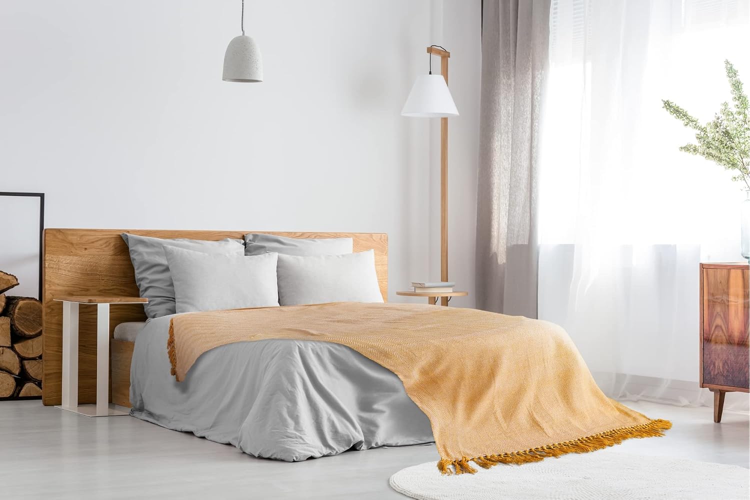 Emma Barclay Herringbone - Recycled Cotton Patterned Chair Sofa Setee Bed Throw Over Blanket in Natural - 50x60 (127x152cm)