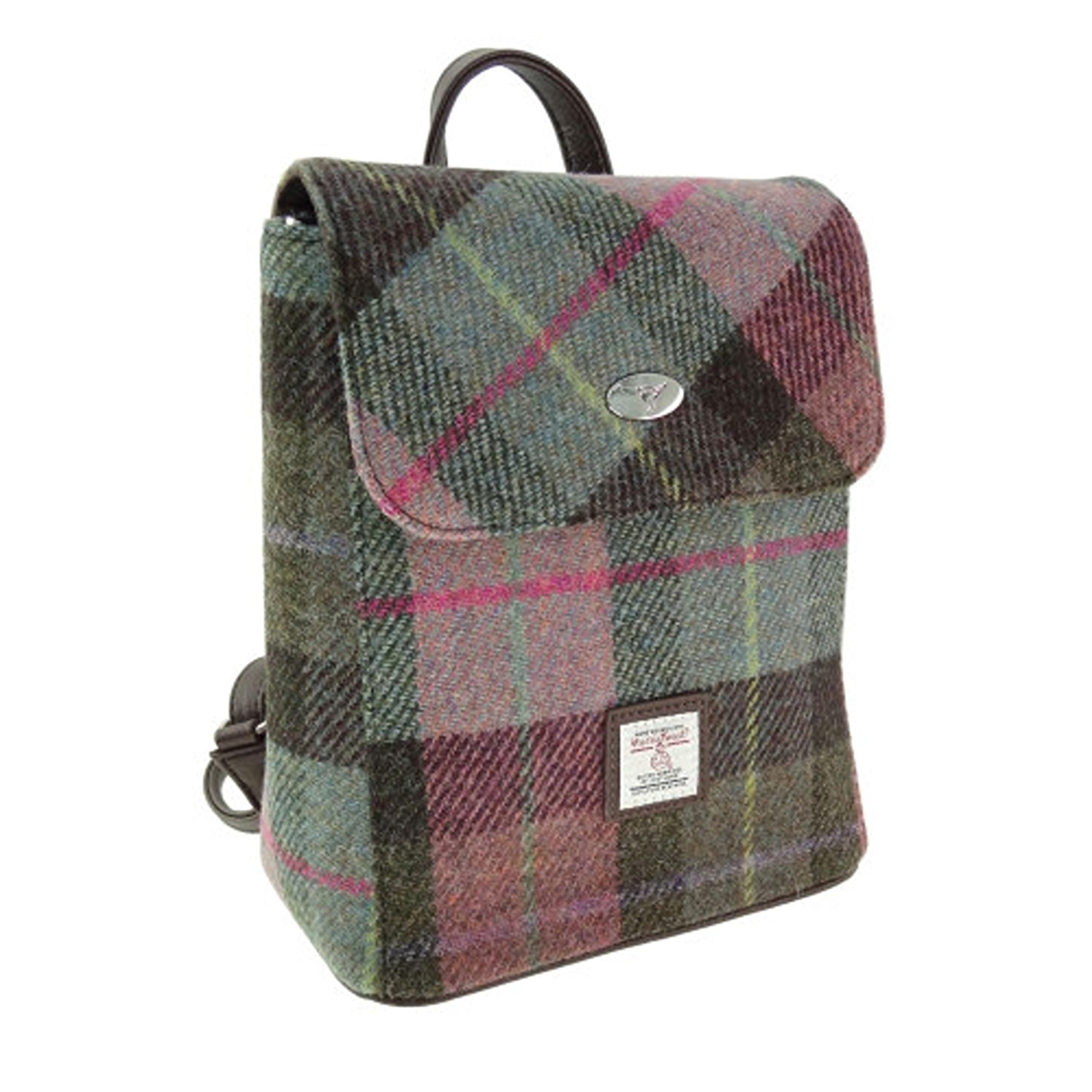 Glen Appin Harris Tweed 'Tummel' Mini Backpack (Colour 15 Green)