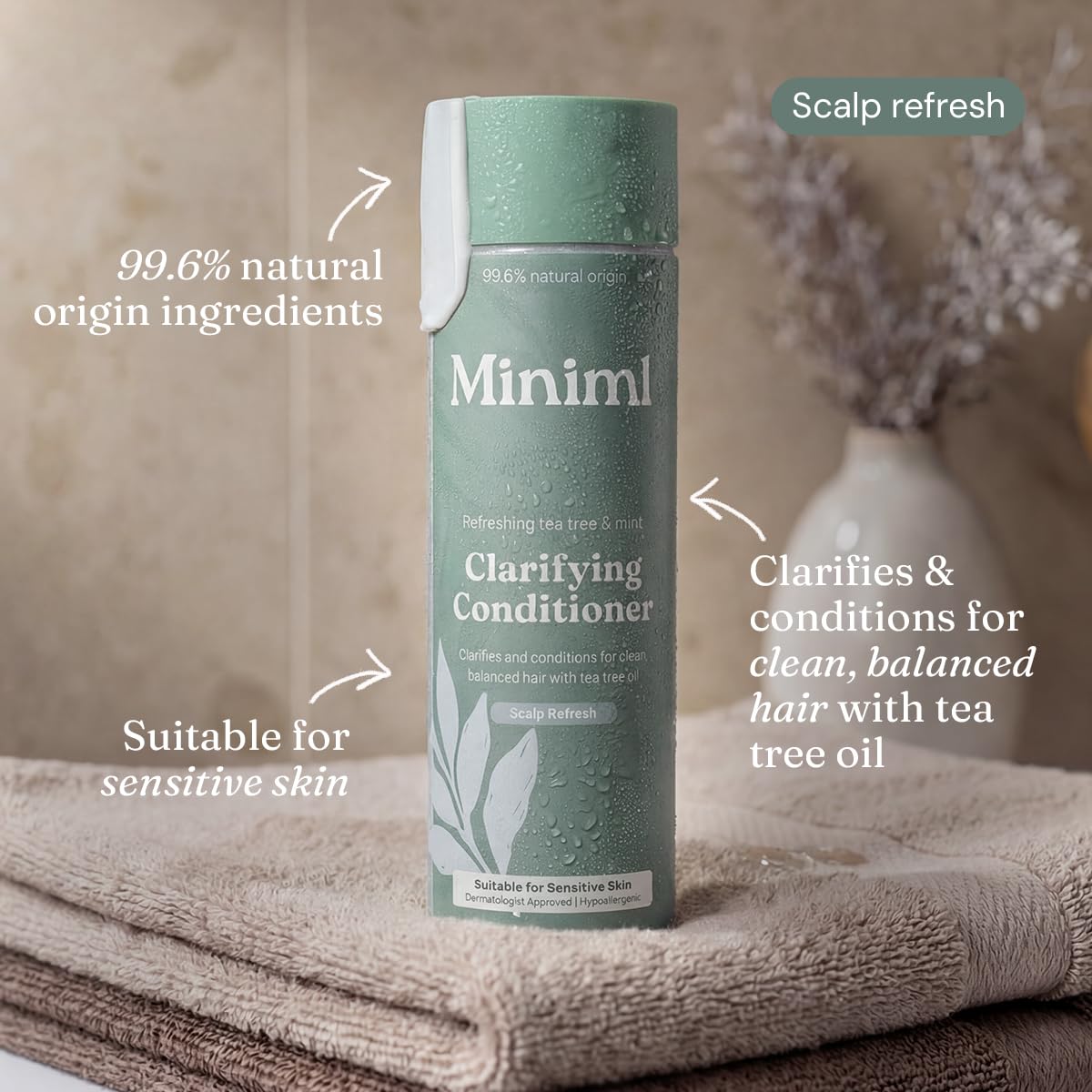 Miniml Natural Hair Conditioner Eco Friendly - Refill Nourishing Coconut Men and Womens Sensitive Scalp & Skin Cruelty Free Vegan Formula - For Greasy, Curly, Dry Hair, 5L (Pack of 1)