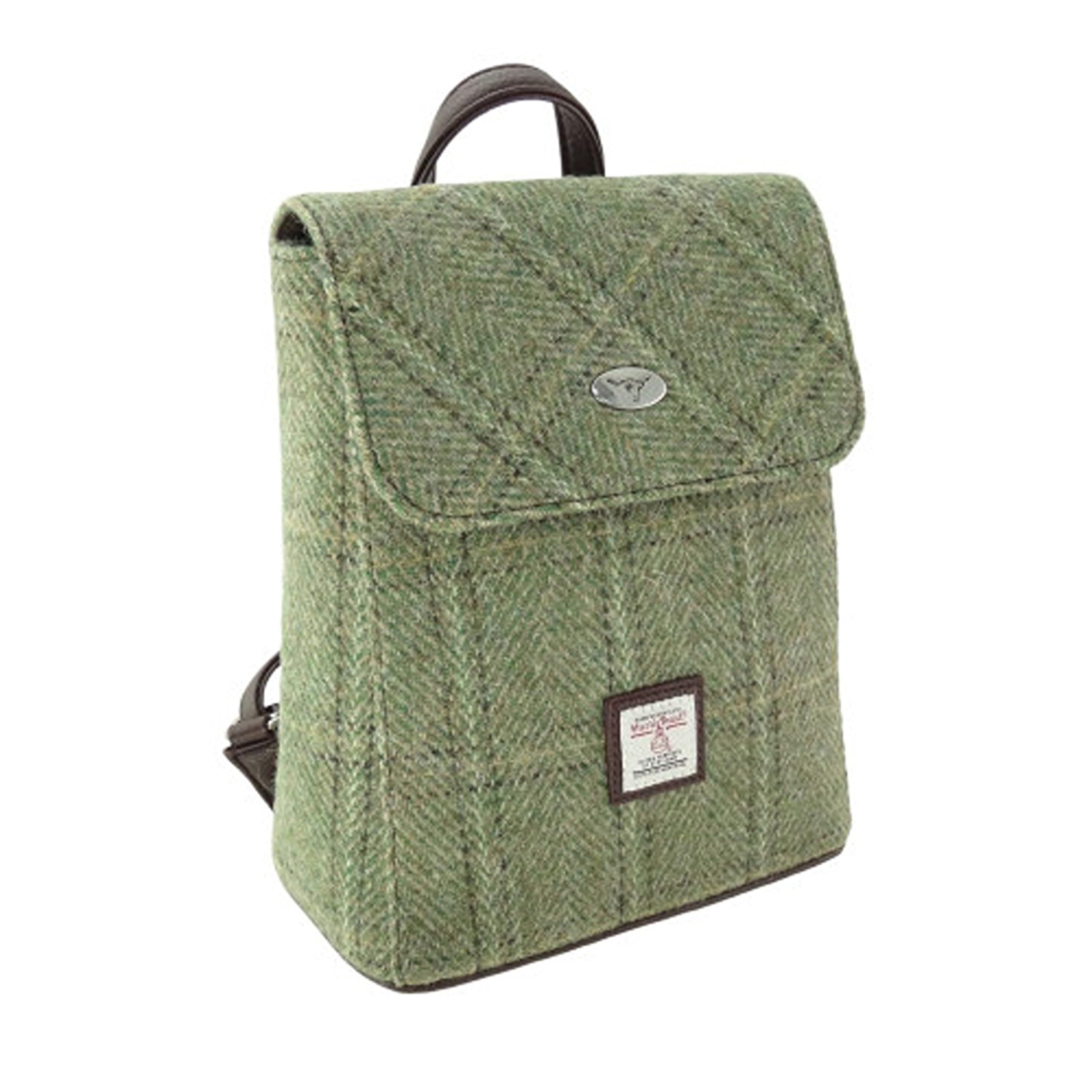 Glen Appin Harris Tweed 'Tummel' Mini Backpack (Colour 15 Green)