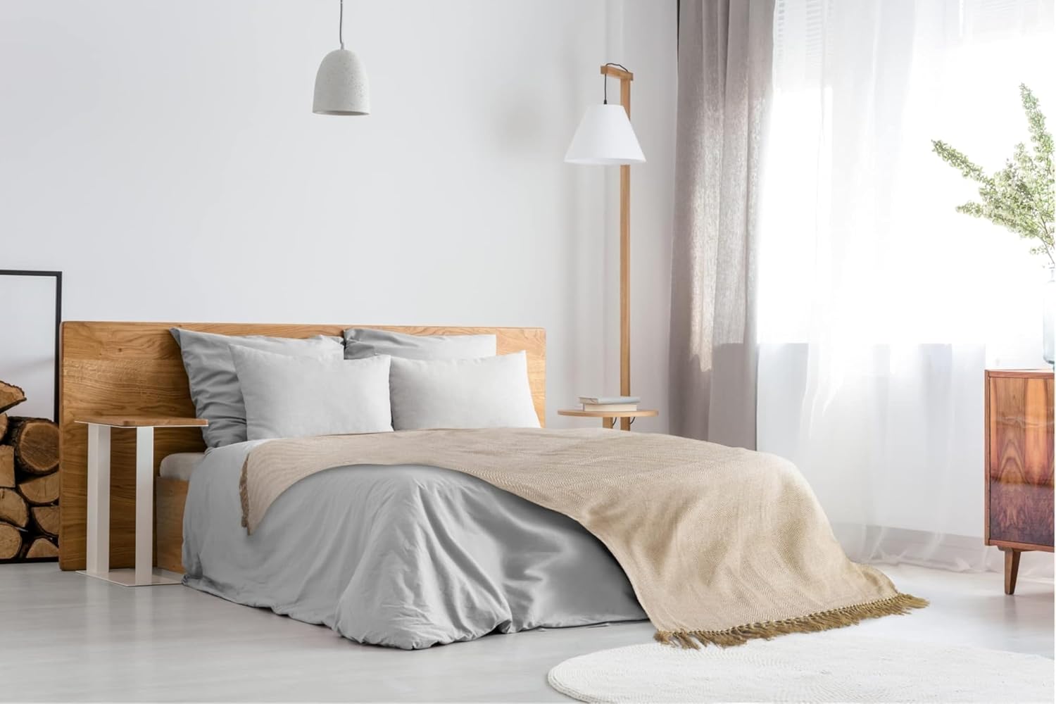 Emma Barclay Herringbone - Recycled Cotton Patterned Chair Sofa Setee Bed Throw Over Blanket in Natural - 50x60 (127x152cm)