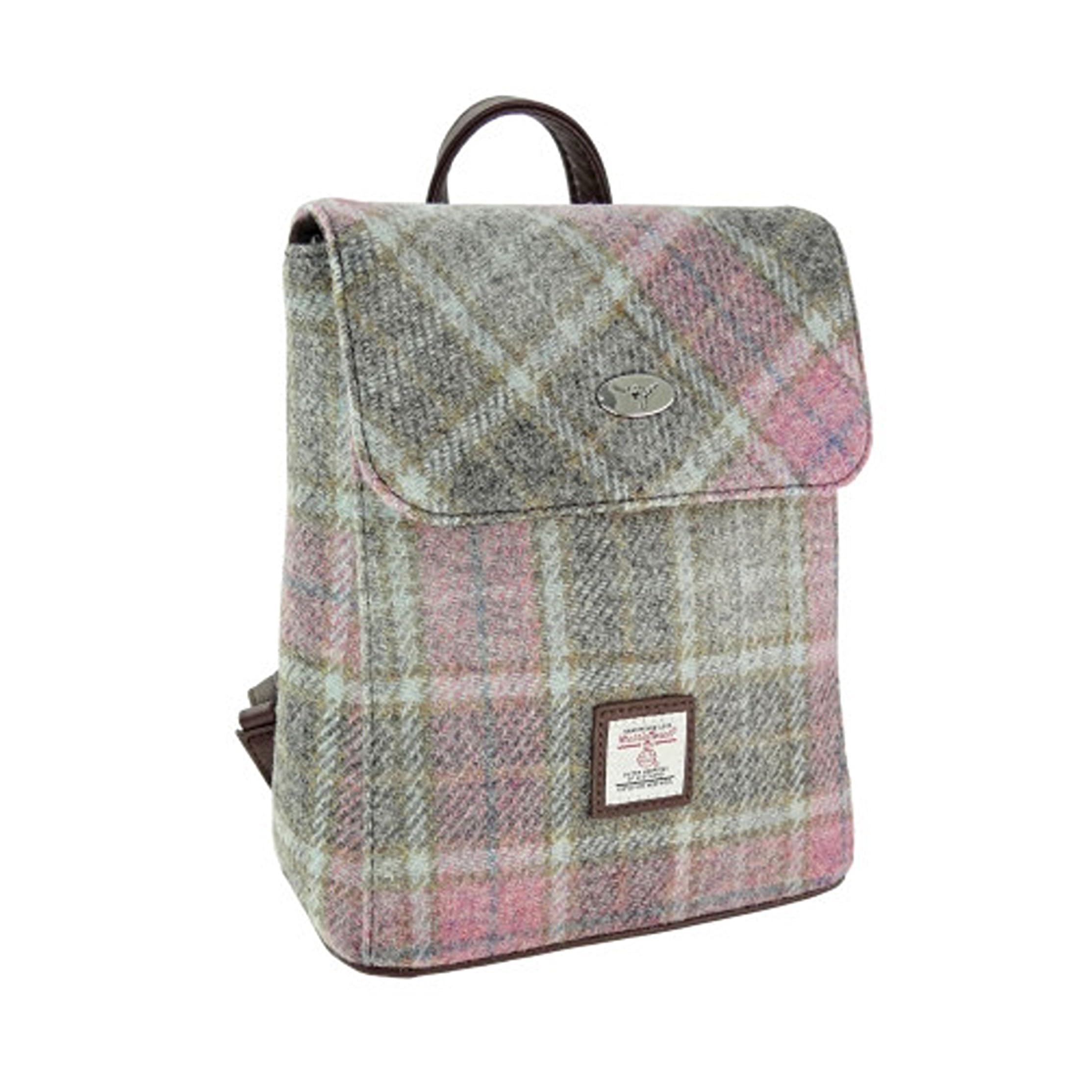 Glen Appin Harris Tweed 'Tummel' Mini Backpack (Colour 15 Green)