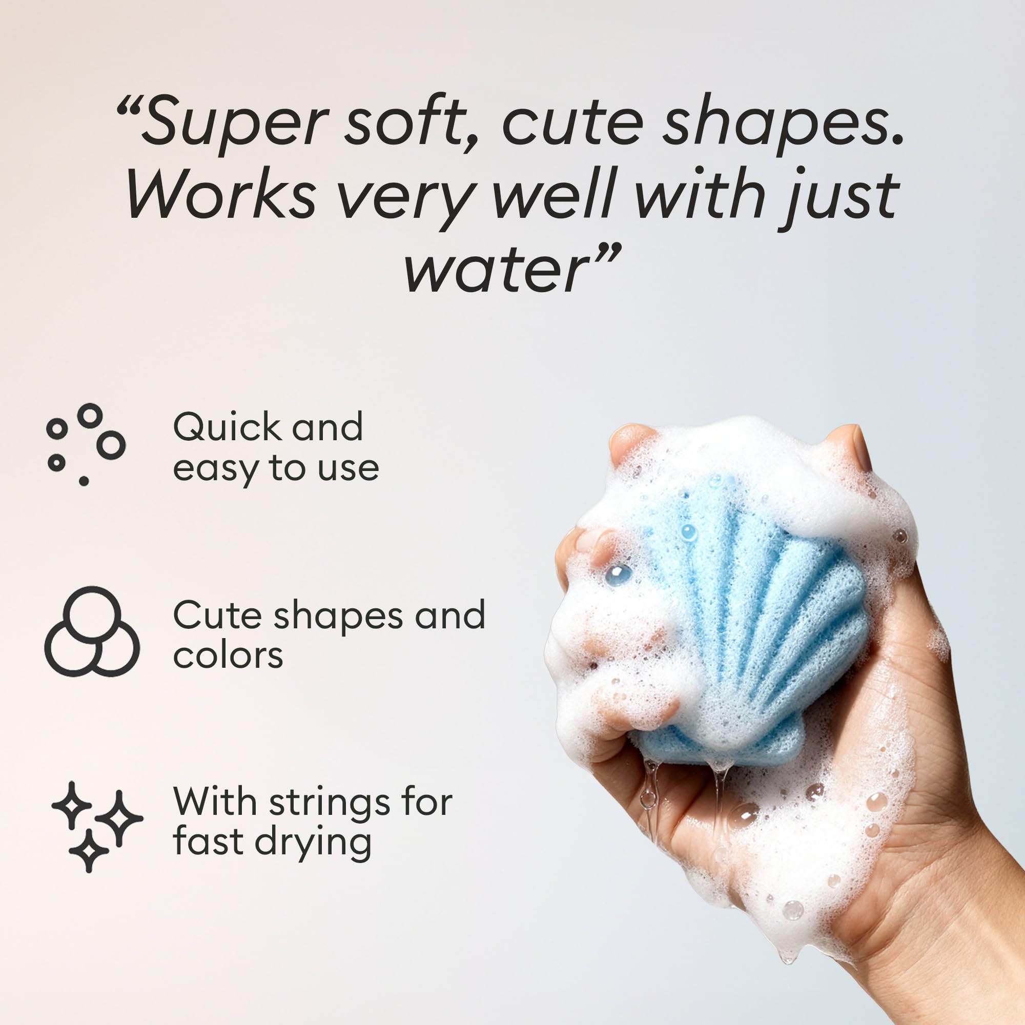 Vove Organic Konjac Facial Sponges, Pack of 3 - Exfoliating Face Sponges with Bamboo Charcoal & Green Clay, Gentle for All Skin Types, Natural Vegan Skincare, Certified Organic