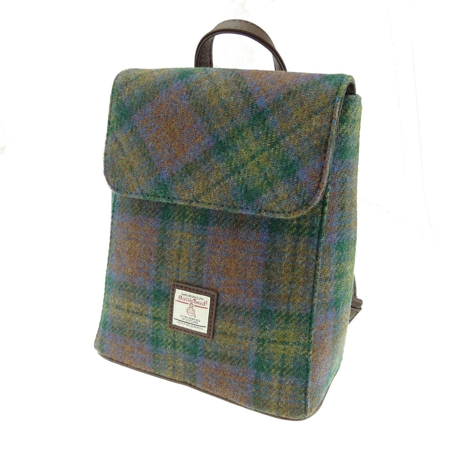Glen Appin Harris Tweed 'Tummel' Mini Backpack (Colour 15 Green)