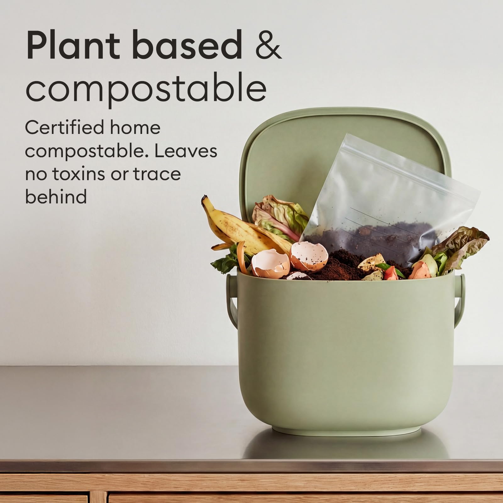 Vove Compostable Storage Bags 160 Count Variety Pack (S/M/L/XL), Plastic-Free Zip Bags for Food Storage and Meal Prep, PFAS-Free and BPI Certified, Freezer Safe Airtight Seal, Plant-Based