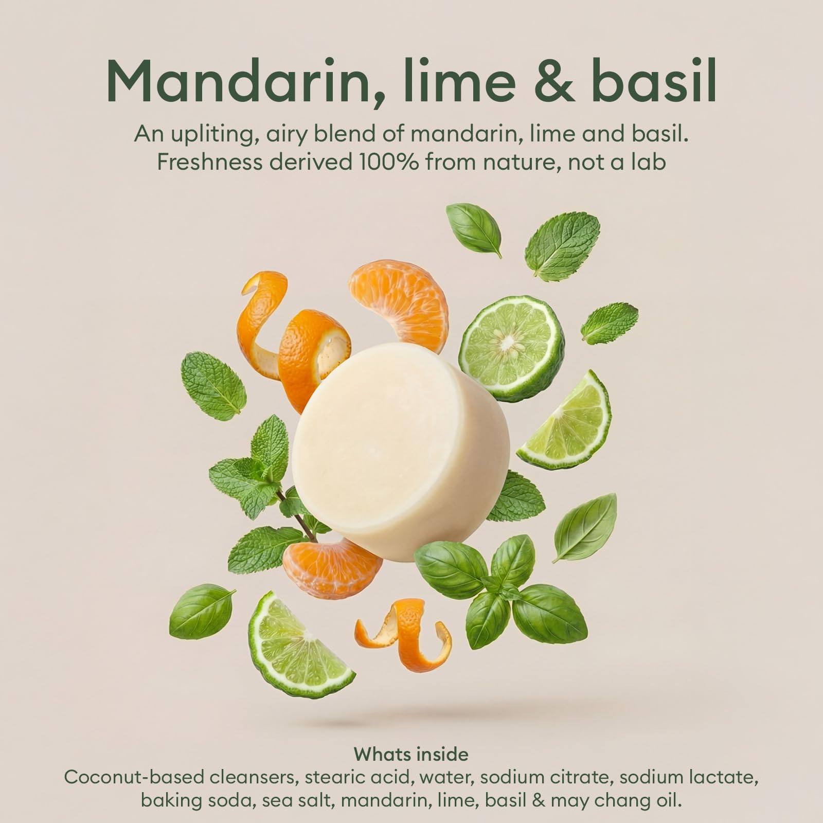 Vove Washing Up Soap Bar, 3 Pack, Coastal Citrus Mint with Mandarin, Spearmint, Cypress & Bergamot, Plant-Based, Plastic-Free, Zero Waste, Coconut Cleanser, FSC-Certified Packaging