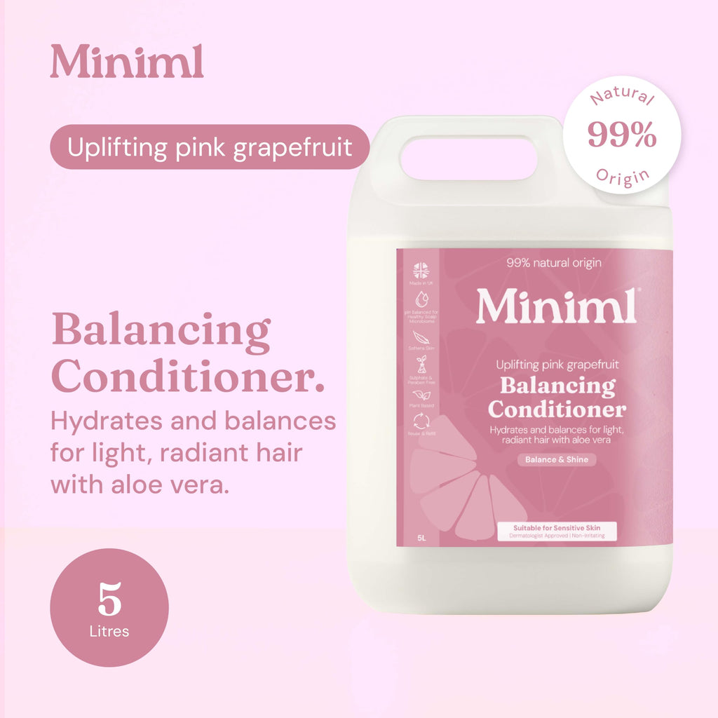 Miniml Natural Hair Conditioner Eco Friendly - Refill Nourishing Coconut Men and Womens Sensitive Scalp & Skin Cruelty Free Vegan Formula - For Greasy, Curly, Dry Hair, 5L (Pack of 1)