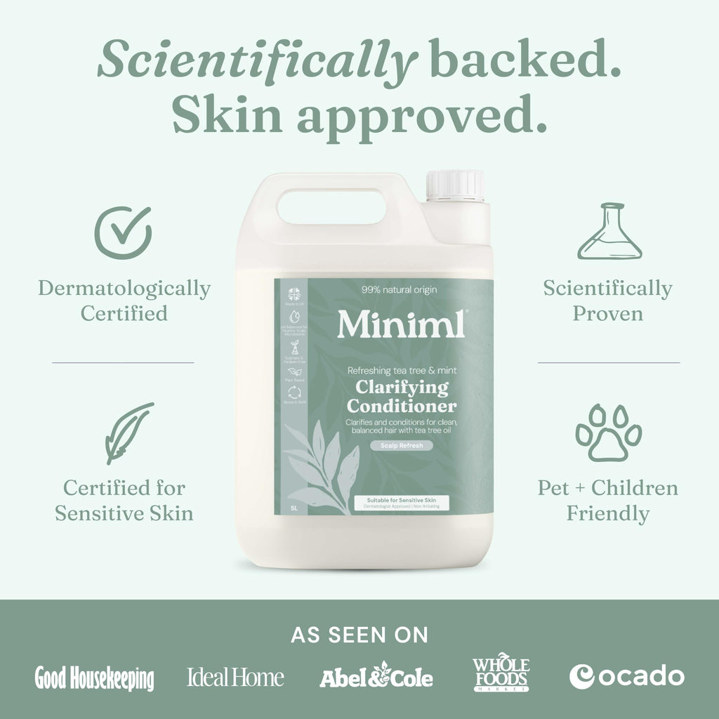 Miniml Natural Hair Conditioner Eco Friendly - Refill Nourishing Coconut Men and Womens Sensitive Scalp & Skin Cruelty Free Vegan Formula - For Greasy, Curly, Dry Hair, 5L (Pack of 1)
