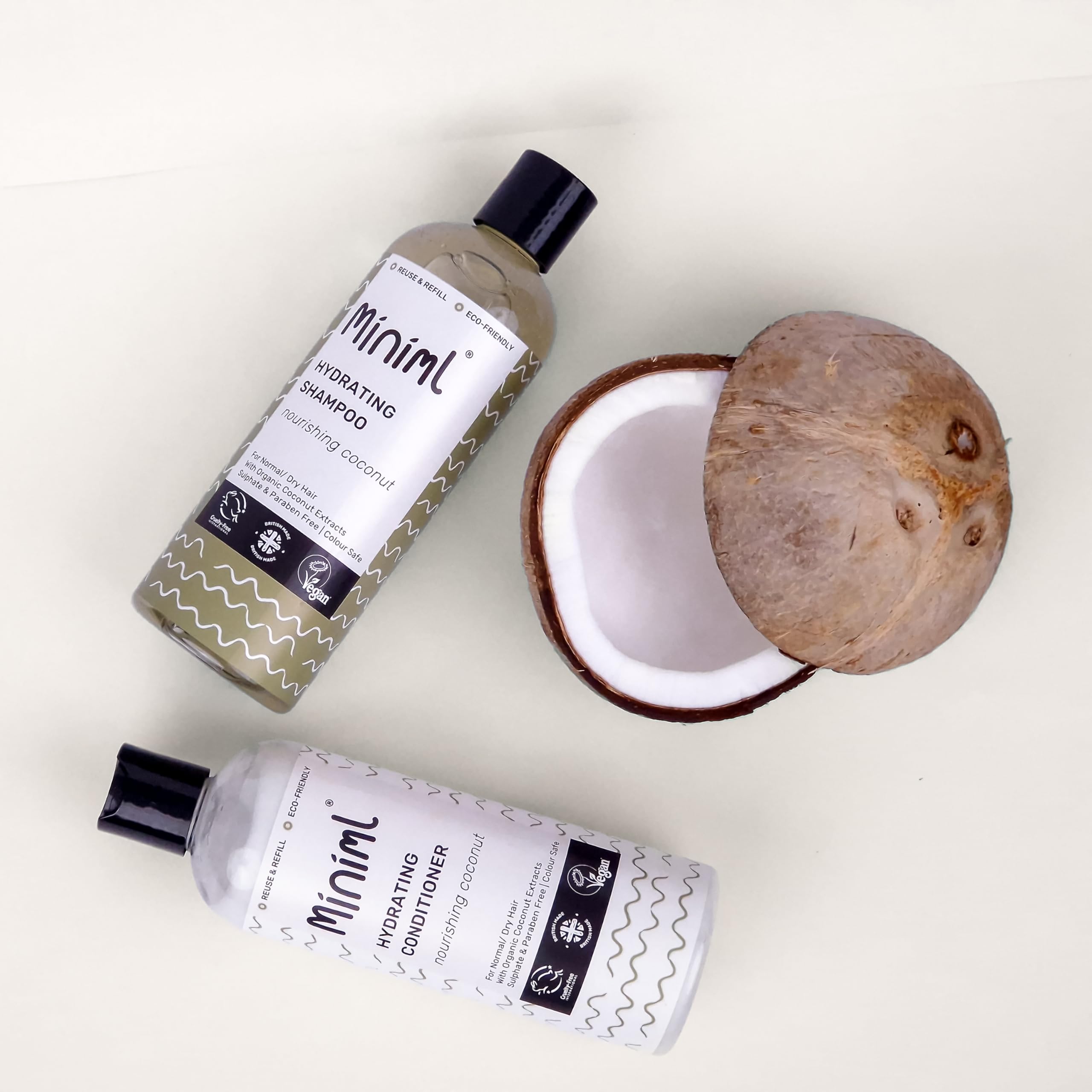 Miniml Natural Hair Conditioner Eco Friendly - Refill Nourishing Coconut Men and Womens Sensitive Scalp & Skin Cruelty Free Vegan Formula - For Greasy, Curly, Dry Hair, 5L (Pack of 1)