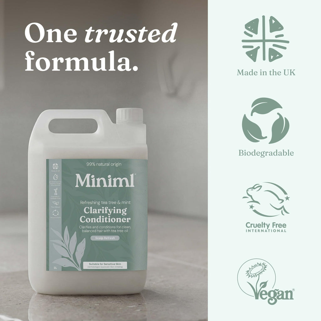 Miniml Natural Hair Conditioner Eco Friendly - Refill Nourishing Coconut Men and Womens Sensitive Scalp & Skin Cruelty Free Vegan Formula - For Greasy, Curly, Dry Hair, 5L (Pack of 1)
