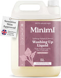 Miniml Eco Washing Up Liquid 5L Refill - Wild Rhubarb & Lemon Scented Non Bio & Skin Sensitive Friendly Dish Wash Cleaner Plant Based Vegan & Cruelty Free - Natural Cleaning Products (500 Washes)