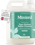 Miniml Eco Toilet Cleaner Spearmint & Peppermint 5L Refill - All Natural Limescale Remover, Descaler and Heavy Duty Refill Rim & Bowl Cleaning Liquid Antibacterial Bleach - 100% Vegan & Cruelty Free
