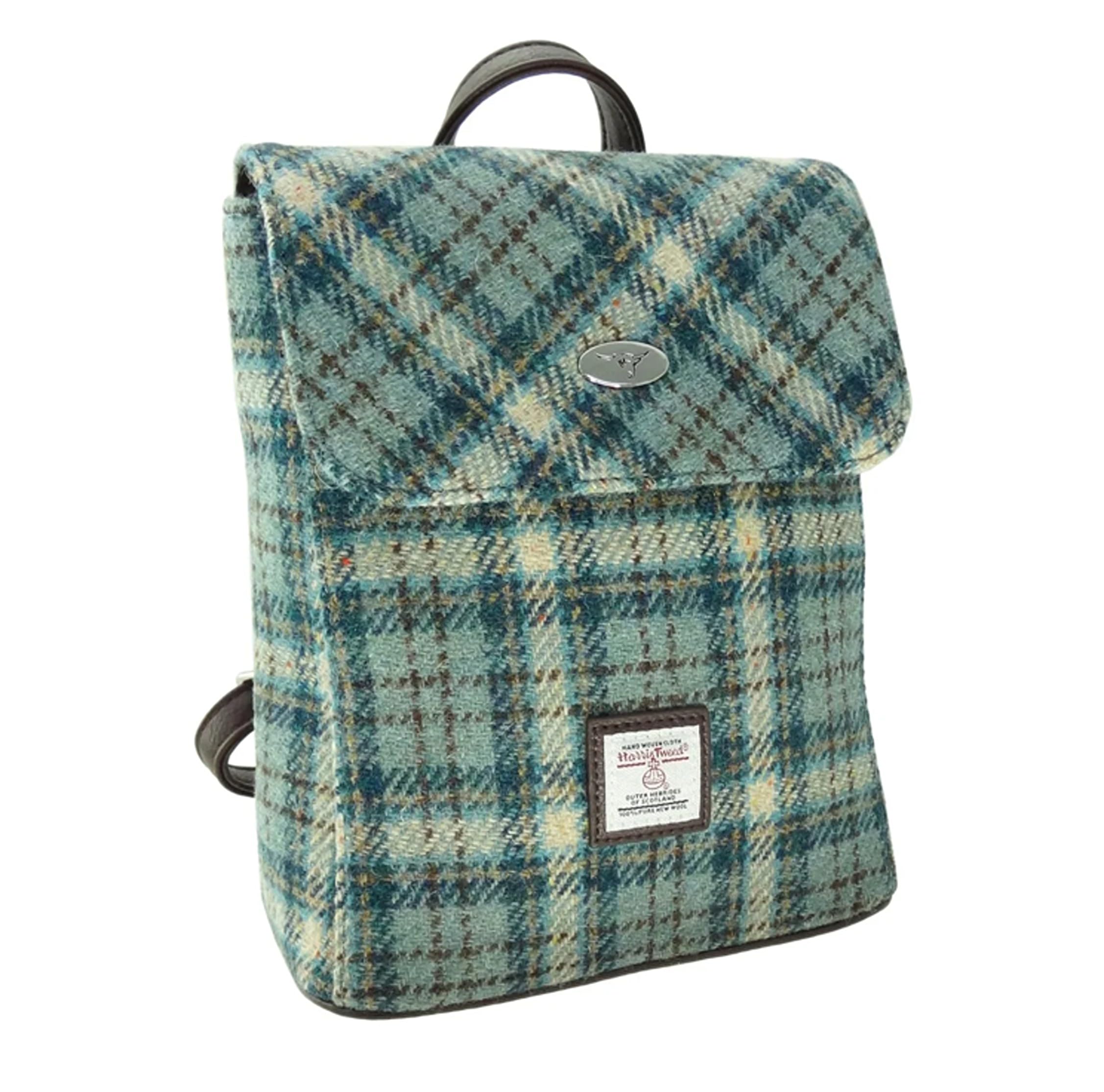 Glen Appin Harris Tweed 'Tummel' Mini Backpack (Colour 15 Green)