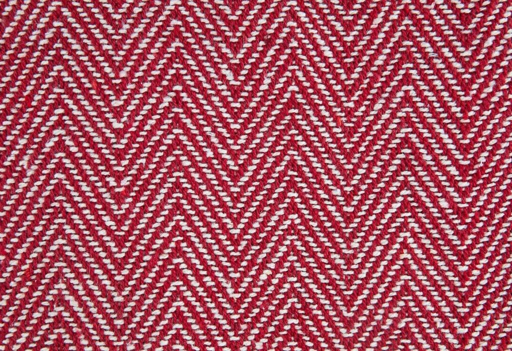 Emma Barclay Herringbone - Recycled Cotton Patterned Chair Sofa Setee Bed Throw Over Blanket in Natural - 50x60 (127x152cm)