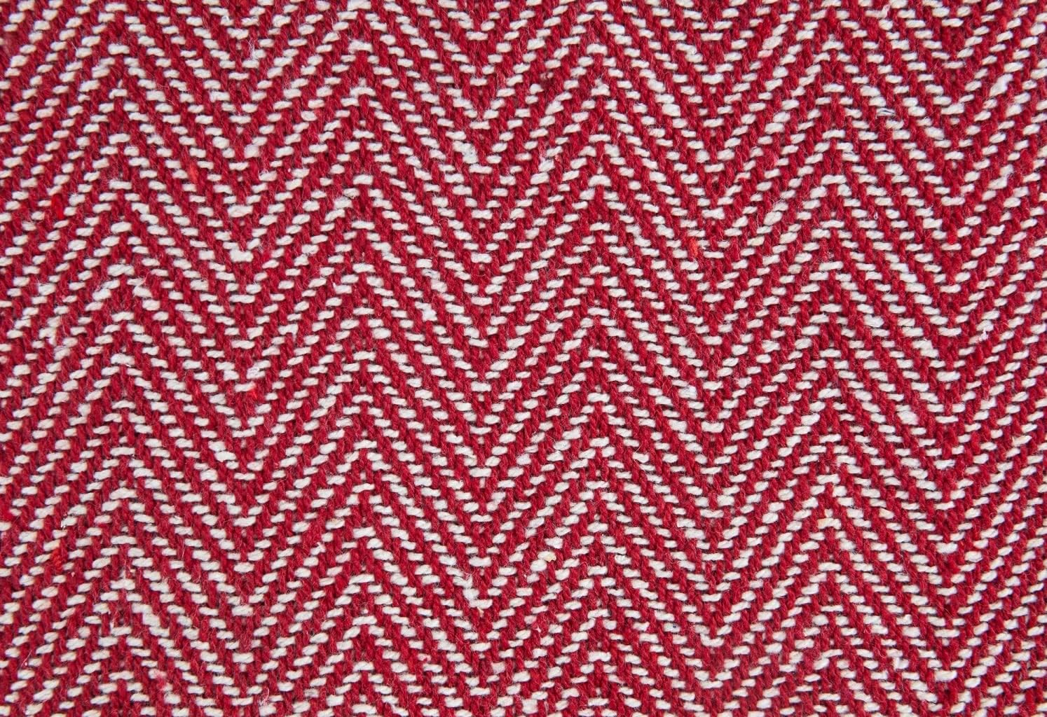 Emma Barclay Herringbone - Recycled Cotton Patterned Chair Sofa Setee Bed Throw Over Blanket in Natural - 50x60 (127x152cm)