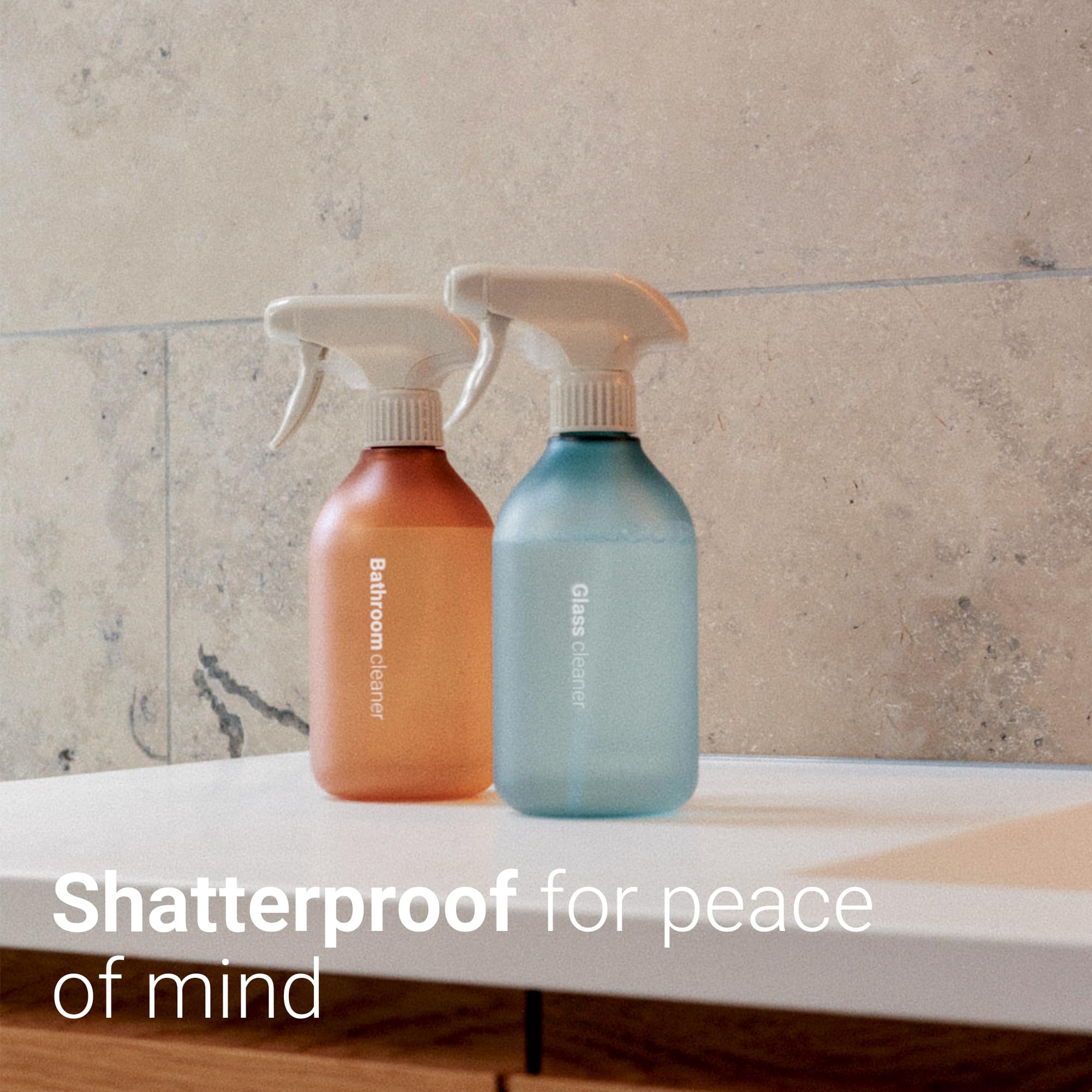 Vove | Premium Reusable Cleaner Bottles | 3 pack | 100% Recycled bottle | Leakproof Trigger Sprayer | Scandi design | Eco-Friendly | Long Lasting | 500ml / 17fl oz | For Cleaning