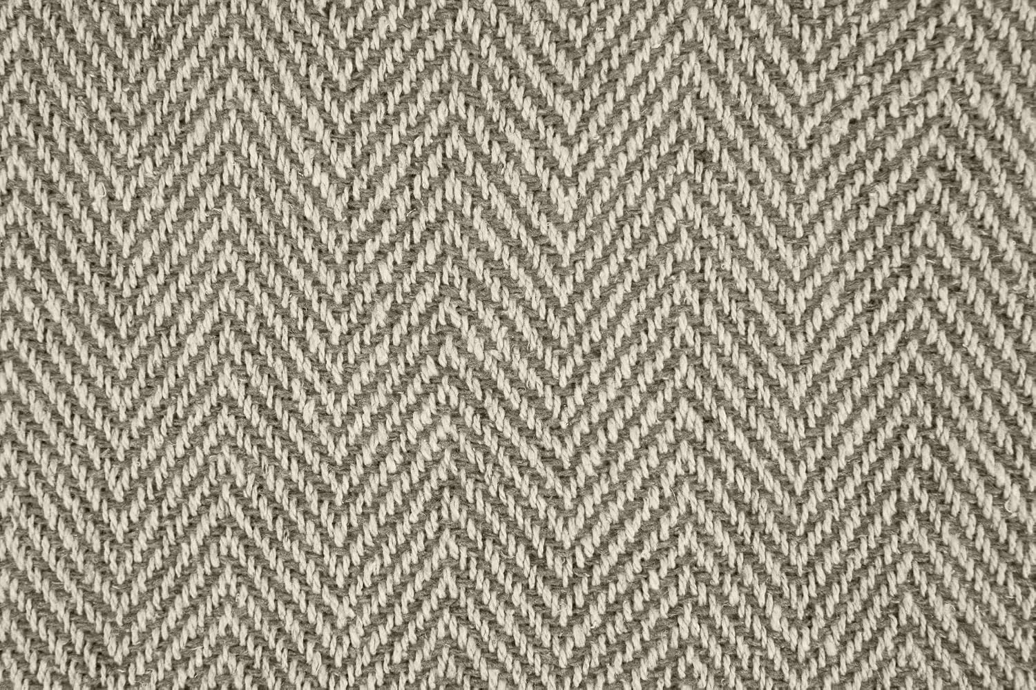 Emma Barclay Herringbone - Recycled Cotton Patterned Chair Sofa Setee Bed Throw Over Blanket in Natural - 50x60 (127x152cm)