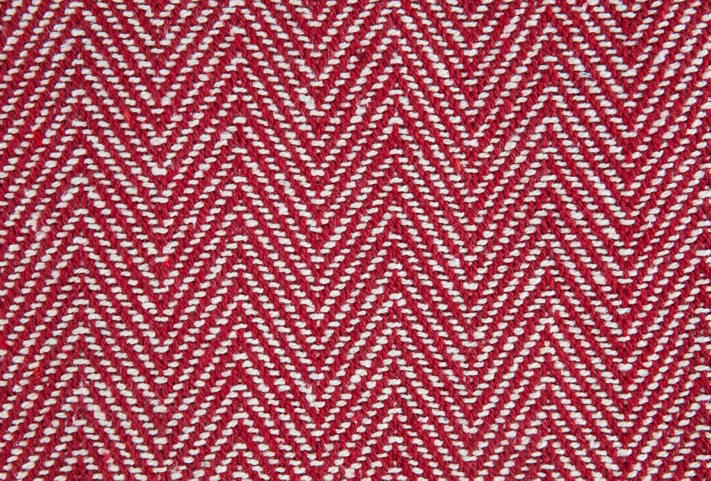 Emma Barclay Herringbone - Recycled Cotton Patterned Chair Sofa Setee Bed Throw Over Blanket in Natural - 50x60 (127x152cm)